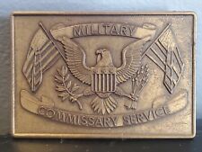 RARE Military Commissary Service Pre WWII GI Solid Brass Belt Buckle Heavy picture