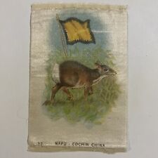 Cochin China Napu Animal Vietnam Yellow Blue Flag Tobacco Silk Cigarette c. 1910 picture