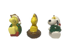 Vintage Charlie Brown Snoopy Set of 3 Christmas Tree Ornaments 1972 picture