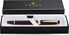 Cross Multi-groove Signature band Bailey light Burgundy & gold Rollerball Pen picture