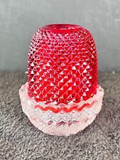 Antique Cricklite S Clarke Pyramid Glass Fairy Lamp Red Diamond Point ca 1800s picture