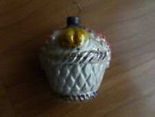 Vintage Blown Glass  BASKET OF FRUIT Christmas Ornament  2.25 IN TALL picture