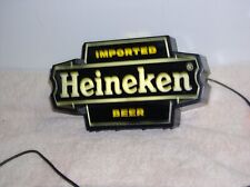 Vintage 1960s Heineken Imported Beer Lighted Bar Sign Man Cave Light 11