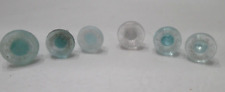 Lot of 6 Antique Lea & Perrins Aqua & Clear Glass Bottle Stoppers picture