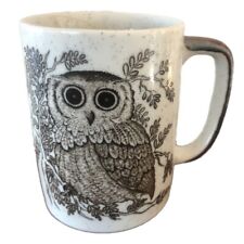 Vintage Perched Owl Mug 70's Retro Coffee Cup  picture