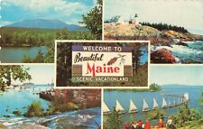 Maine ME Welcome Scenic Vacationland Multi View Famous Landmark Vintage Postcard picture