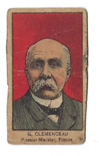 W545 WW1 Leaders Georges Clemenceau Strip Trade Card Premier Minister France #32 picture