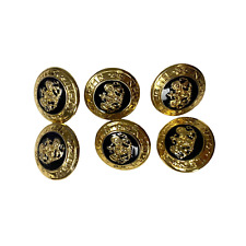 Vintage St. John Knit Logo Black Gold Logo Lot of 6 Replacement Button Set picture