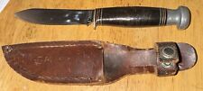 Vintage Case 1932-1940 Fixed Blade Knife w/ Stacked Leather Handle And Sheath picture