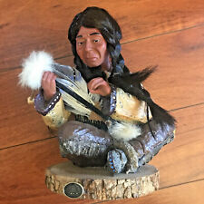 RARE Native American Indian Chief W/ Peace Pipe Sculpture Statue Art DAVID MANN picture