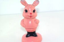 Rare Vtg Pink Celluloid Plastic Rabbit Bobblehead Hong Kong picture