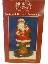 OLD WORLD CHRISTMAS SANTA WITH FEATHERED FRIENDs LIGHT With ORIG BOX 1999 picture