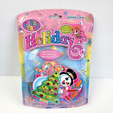 Vintage LISA FRANK Holiday Glitter Cards Notecards Body Gems STICKERS picture