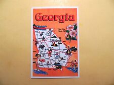 Georgia vintage map postcard state flower picture