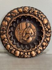 Vintage Italian Ricordo D'Abruzzo Handmade 3D Copper Plate Wall Hanging picture