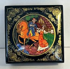 Authentic Russian USSR Lacquer Hand Painted Box Signed picture
