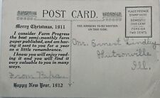 Antique 1911 Advertisement for Farm Progress Paper Christmas Card Hutsonville IN picture