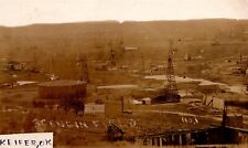 RPPC Keifer OK Scene in Field No. 1 Oil Well Derricks Pumps Tanks Postcard 1900s picture