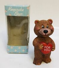 Bear Cleo For You Figure By Gibson Greetings Holding Heart 1988 picture