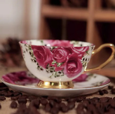 Royal Garden Bloom: 200ml Bone China Tea Set – European Elegance for Tea picture