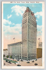 Detroit Michigan The Book Tower Building Posted 1935 White Border Postcard picture