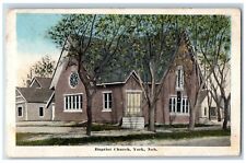 York Nebraska NE Postcard Baptist Church Exterior Building 1919 Vintage Antique picture