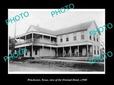 OLD LARGE HISTORIC PHOTO OF WINCHESTER TEXAS VIEW OF THE ORIENTAL HOTEL c1900 picture