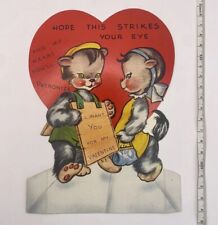 Antique Valentine Mechanical Teddy Bears On Strike USA Kitsch Vintage Americard picture
