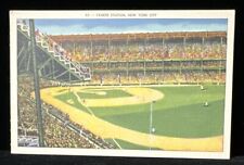 Vintage Early Linen Yankee Stadium Postcard, Uncirculated. Inside view. picture