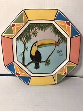 Plate Costa Rica Toucan Bird Ceramic Hand Painted picture