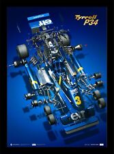 Elf Tyrrell-Ford P34 Jody Scheckter Gold Embossed Art Print Poster Ltd Ed picture