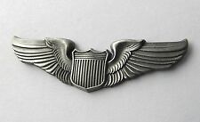 USAF AIR FORCE LARGE BASIC PILOT WINGS LAPEL PIN BADGE 2 INCHES picture