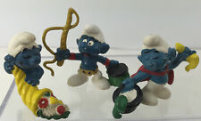 Smurfs Lot Of 3 1979 Schleich By Peyo  Lion Tamer Cornucopia Of Flowers Magician picture