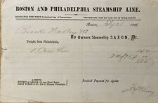 1869 BOSTON & PHIL., STEAMSHIP LINE, BOSTON, MASS. SAXON STEAMSHIP CARGO picture
