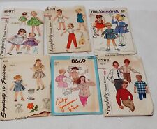 Vtg 1960's Simplicity Sew Patterns Lot 6 Toddler Girls Size 4 & 7 Boys Size 12 picture