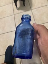 Vintage Genuine Phillips Milk of Magnesia Cobalt Blue Glass Embossed Bottle 5