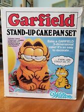  Wilton 1984 GARFIELD 3D Stand Up Cake Pan Set - Box - Instructions - Complete picture