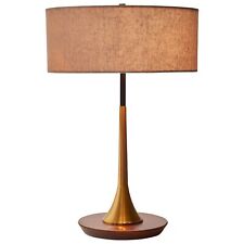 Mid Century Modern Table Lamp Desk Lamps Fabric Shade with LED Bulb picture