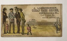 Victorian trade card J Laubenberger Cheap Cash Grocer Brooklyn 1882 B76 picture