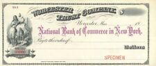 Worcester Trust Co. - American Bank Note Company Specimen Checks - American Bank picture