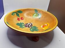Vintage Robinhood Ware Wood Hand Painted 10” Round Bowl Handpainted Fruit Design picture