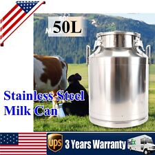 50L/13.25Gallon Stainless Steel Milk Can Heavy Duty Milk Jug Milk Bucket picture