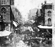 1864 SAN FRANCISCO MONTGOMERY STREET JULY 4TH PARADE w/SOLDIERS,WAGONS~NEGATIVE picture