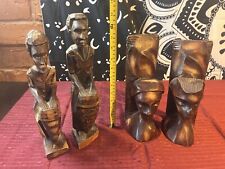Ebony Wood Carvings - Vintage Beautiful 2 Pairs picture