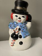 Vintage 13” Ceramic Frosty The Snowman Old Fashioned Christmas Retro Frosty picture