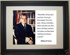 President Richard Nixon Famous Quote Framed & Matted Photo Picture a picture