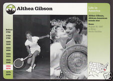 ALTHEA GIBSON Tennis Star Wimbledon 1998 GROLIER STORY OF AMERICA CARD #93-20 picture