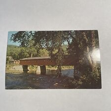 Vintage Postcard Early American Covered Bridge Route 7 Connecticut CT picture