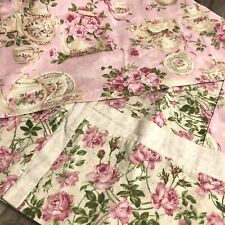 Shabby Cottage Floral Pink Roses Teapots Handmade Cotton (1) Standard Pillowcase picture