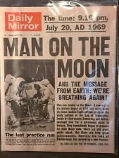 Reproduction Newspaper - DAILY MIRROR  - July 21, 1969 - Man on Moon (London) picture